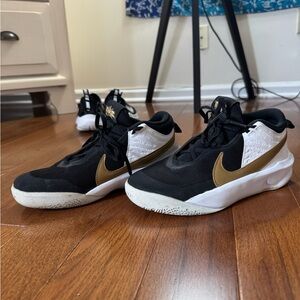 Nike Kids Black White Gold Sneakers
